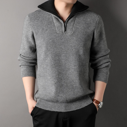 Vêtements en maille confortables | Pull en laine coupe ample Col montant Fermeture éclair