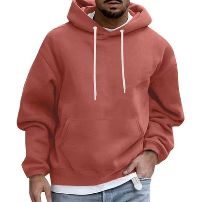 Sweat à capuche confortable pour homme Grande taille Coton doux Poche kangourou Capuche