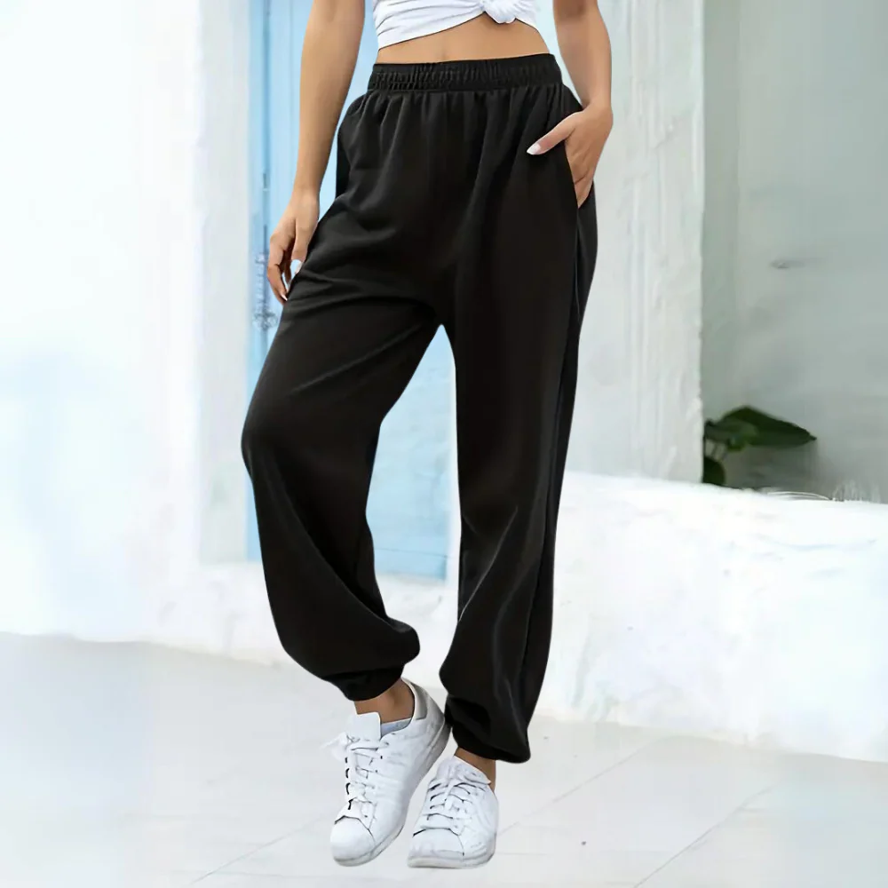 Pantalon de jogging confortable coupe ample coton élastique