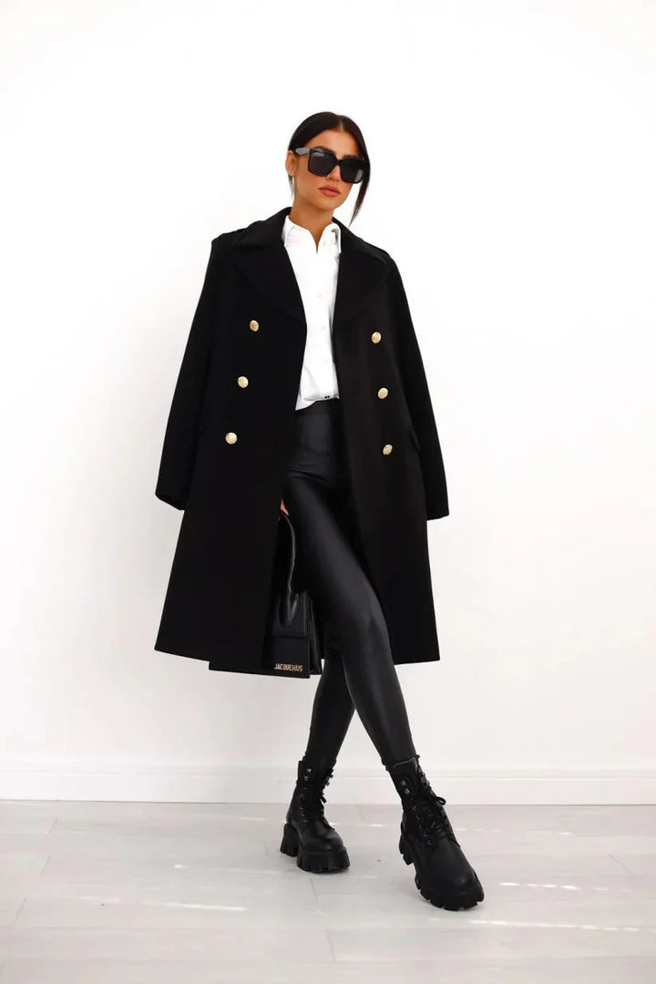 Clara - Manteau long femme coupe élégante en laine
