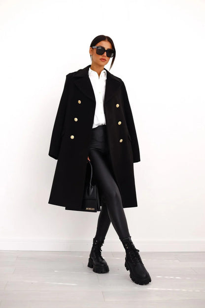 Long Manteau Doux Cintré Classique