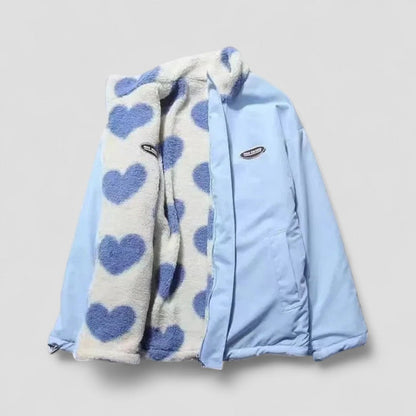 Veste réversible douillette doublure cœur