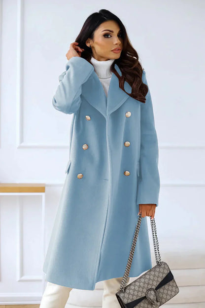 Clara - Manteau long femme coupe élégante en laine