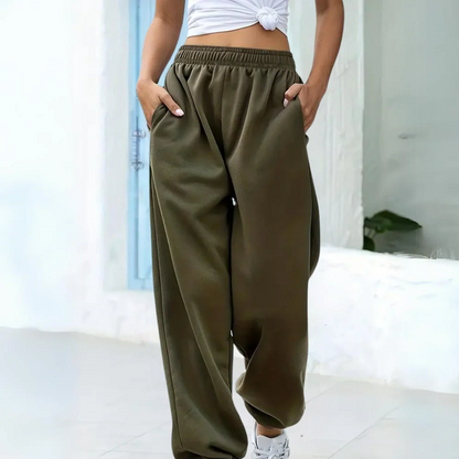 Pantalon de jogging confortable coupe ample coton élastique