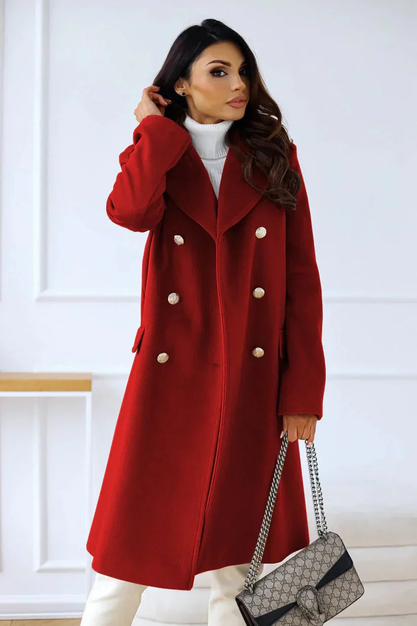 Clara - Manteau long femme coupe élégante en laine