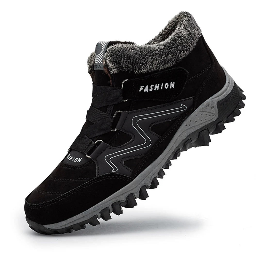 Bottines façon daim doublées à lacets