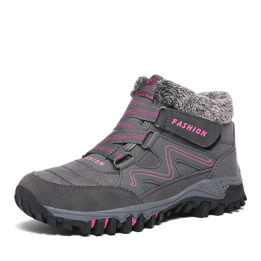 Bottines façon daim doublées à lacets