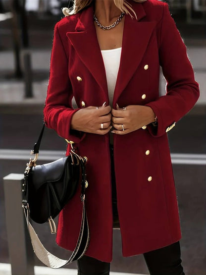 Manteau en laine sur mesure coupe slim double boutonnage
