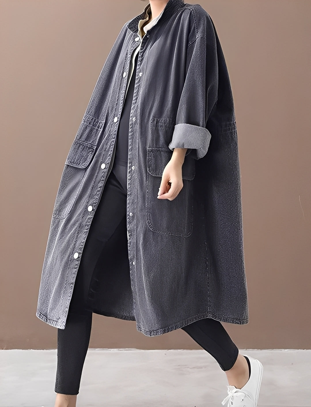Veste en jean femme moderne col montant