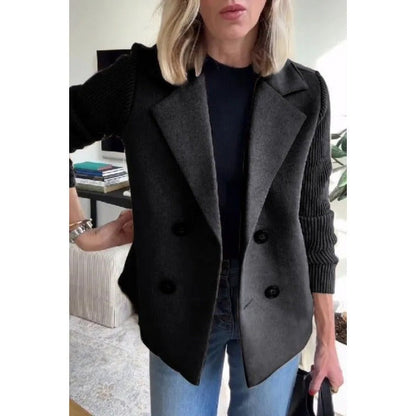 Manteau en laine pour femme coupe cintrée double boutonnage