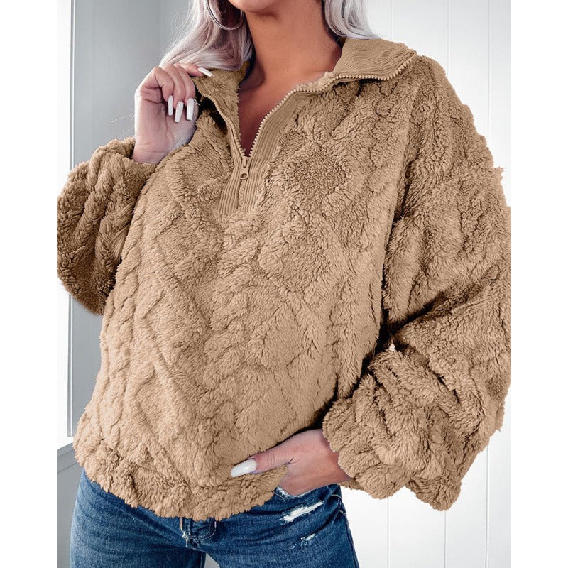 Pull polaire oversize col montant