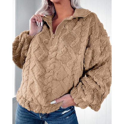 Pull polaire oversize col montant