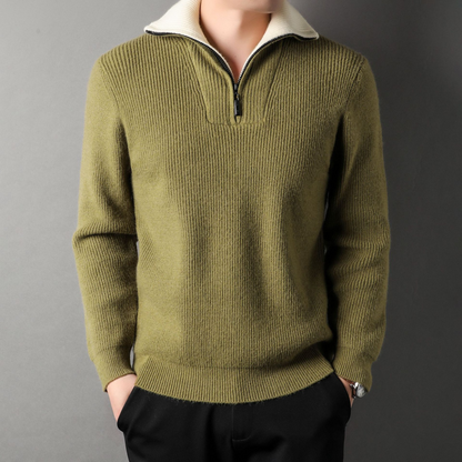 Vêtements en maille confortables | Pull en laine coupe ample Col montant Fermeture éclair