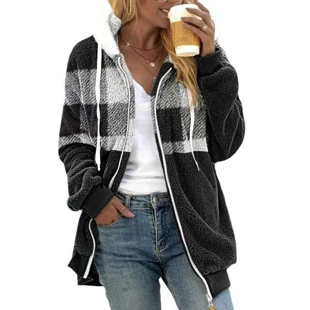 Veste sweat à capuche en polaire douce et moelleuse