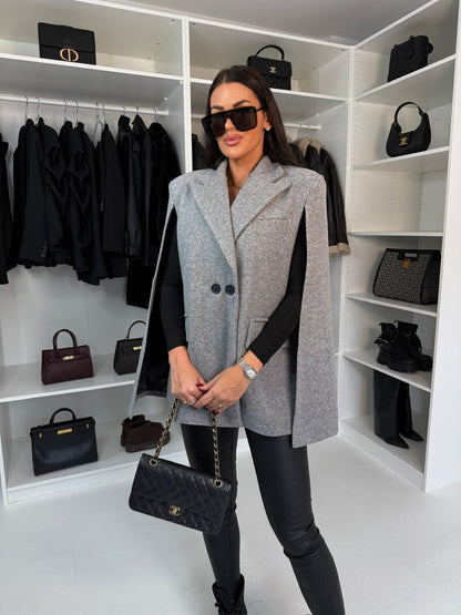 Manteau cape classique en laine Coupe ample