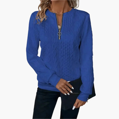 Pull en tricot torsadé à col zippé pour homme
