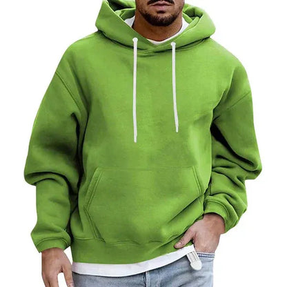 Sweat à capuche confortable pour homme Grande taille Coton doux Poche kangourou Capuche