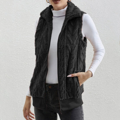 Robe sans manches en jacquard polaire à fermeture éclair