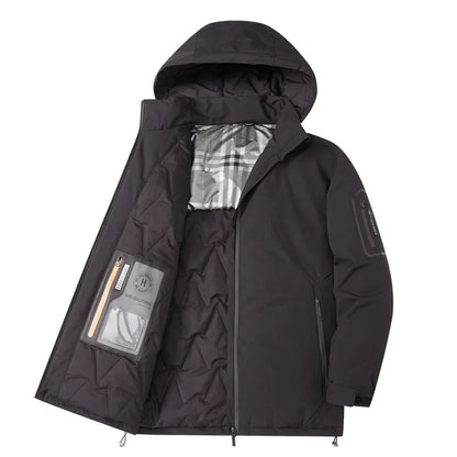Warme Winterjacke Kapuze Gepolstert Outdoor - IdealeKleiden