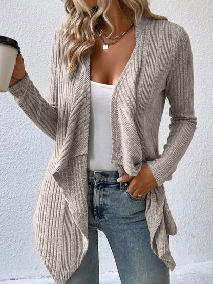 Cardigan confortable en laine mélangée coupe décontractée