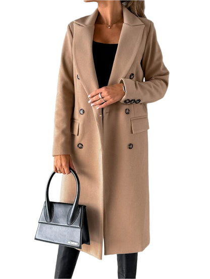 Trench-coat élégant pour femme, classique, longueur genou