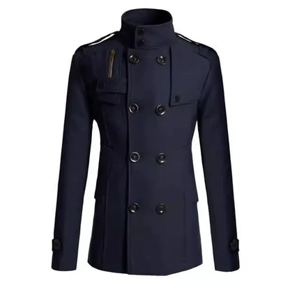Manteau homme laine coupe slim style militaire