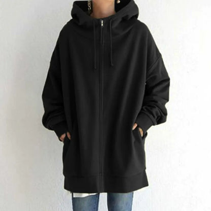 Große Kapuzenpullover Übergröße Fleece Reißverschluss - IdealeKleiden