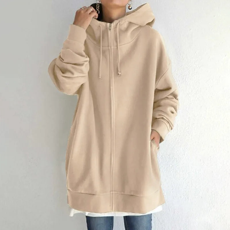 Grands sweats à capuche polaire grande taille avec fermeture éclair