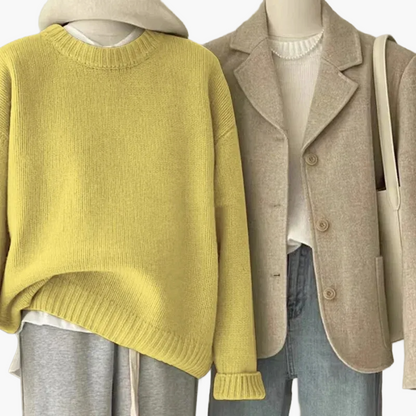 Ensemble rétro japonais - pull en maille et blazer