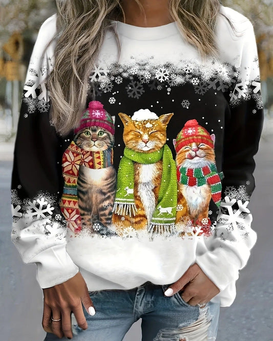Bequemes Sweatshirt Mit Grafikdruck Locker Geschnürt - IdealeKleiden