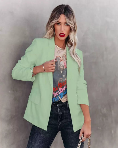 Blazers chics pour hommes, coupe slim, simple boutonnage
