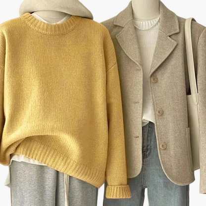 Ensemble rétro japonais - pull en maille et blazer