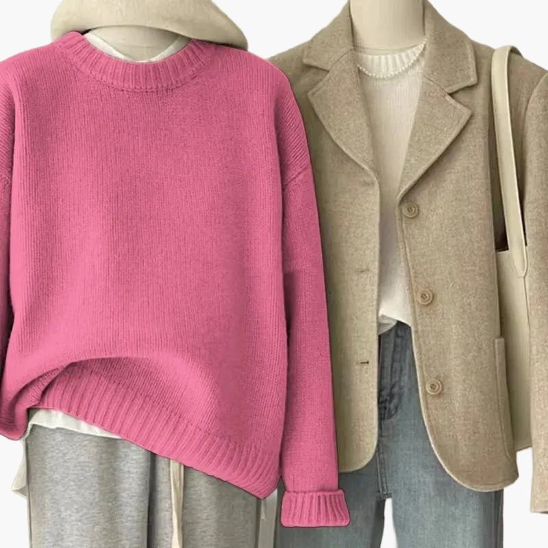 Ensemble rétro japonais - pull en maille et blazer