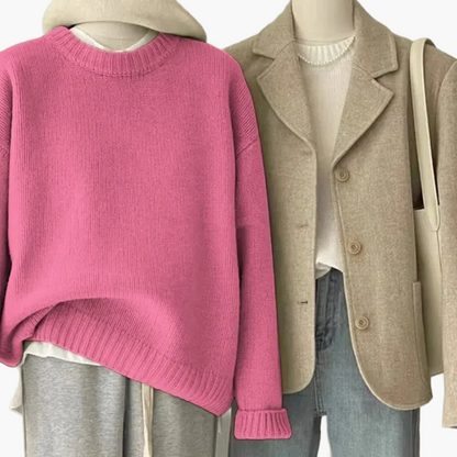 Ensemble rétro japonais - pull en maille et blazer