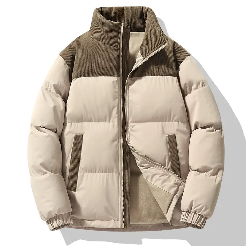 Winter Pufferjacke XXL Gepolstert Cordkragen - IdealeKleiden