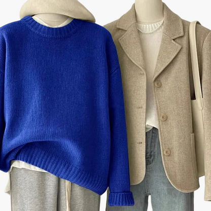 Ensemble rétro japonais - pull en maille et blazer