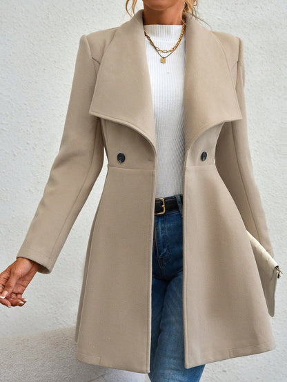Élégant Manteau en Laine Slim Ajusté Classique