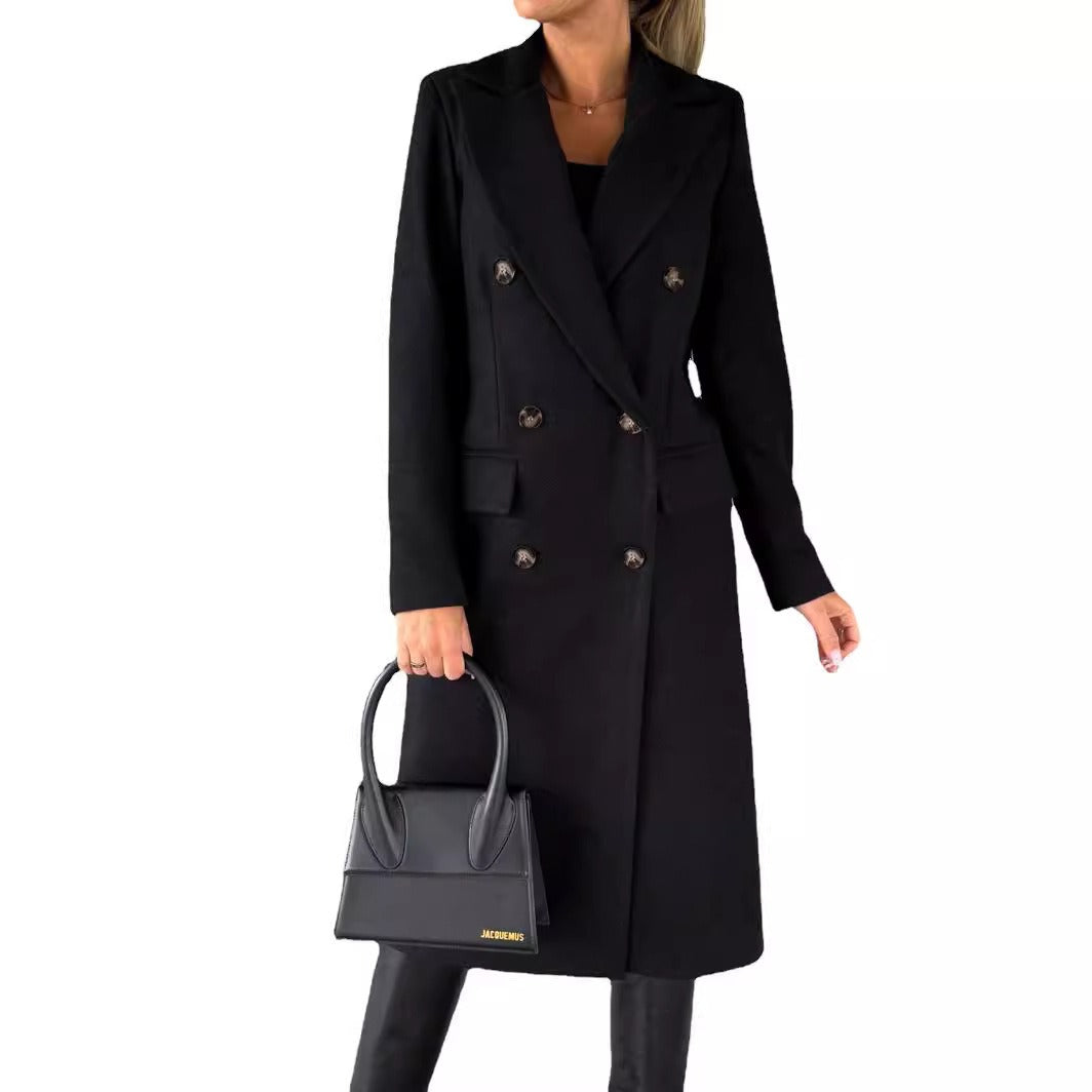 Eleganter Trenchcoat Damen Klassisch Knie-lang - IdealeKleiden
