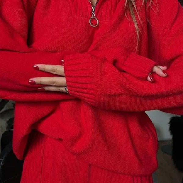 Robe en maille douce Grande taille Quart de zip