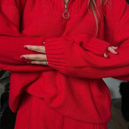 Robe en maille douce Grande taille Quart de zip