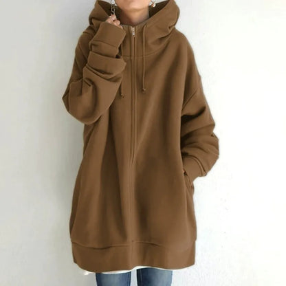 Grands sweats à capuche polaire grande taille avec fermeture éclair