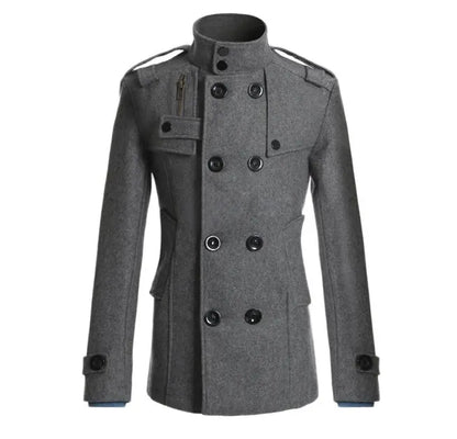 Manteau homme laine coupe slim style militaire