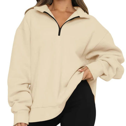 Robe grande taille Coton doux Col montant Fermeture courte