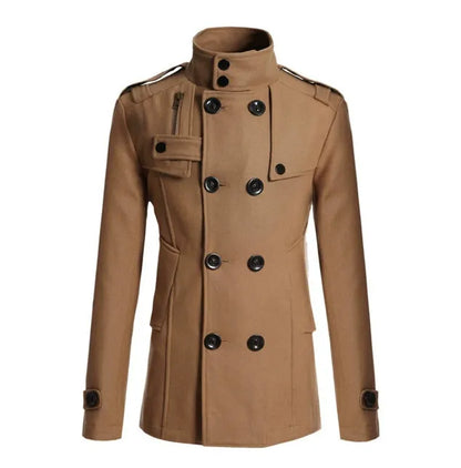 Manteau homme laine coupe slim style militaire