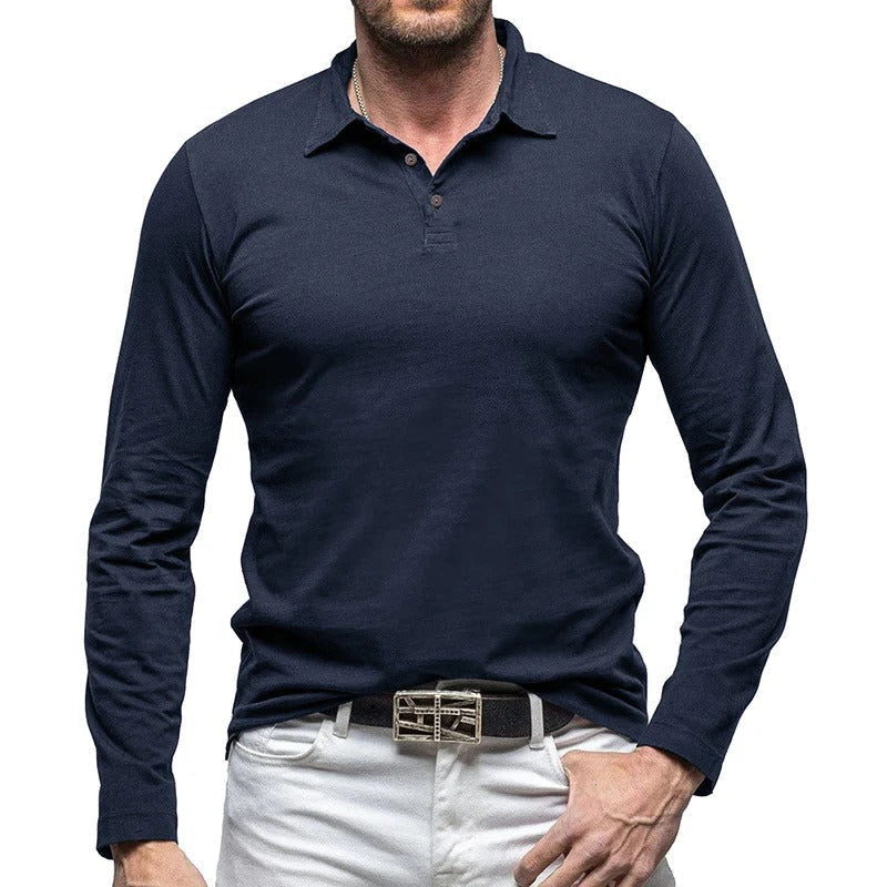 Chemise homme élégante coupe slim manches longues boutonnée