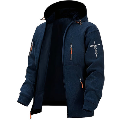 Veste décontractée pratique chaude à capuche pour homme