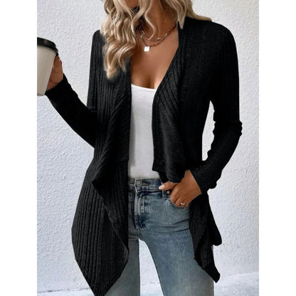 Cardigan confortable en laine mélangée coupe décontractée