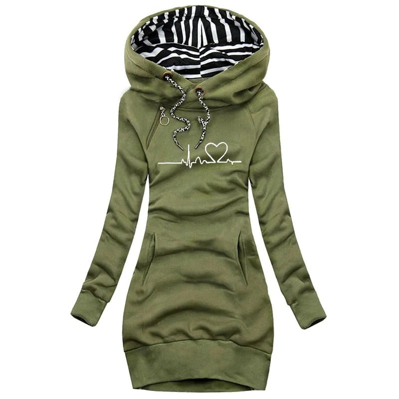 Robe à capuche slim imprimée moderne