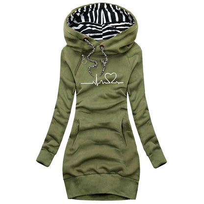 Robe à capuche slim imprimée moderne