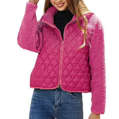 Bequeme Fleecejacke Lockere Passform Reißverschluss - IdealeKleiden